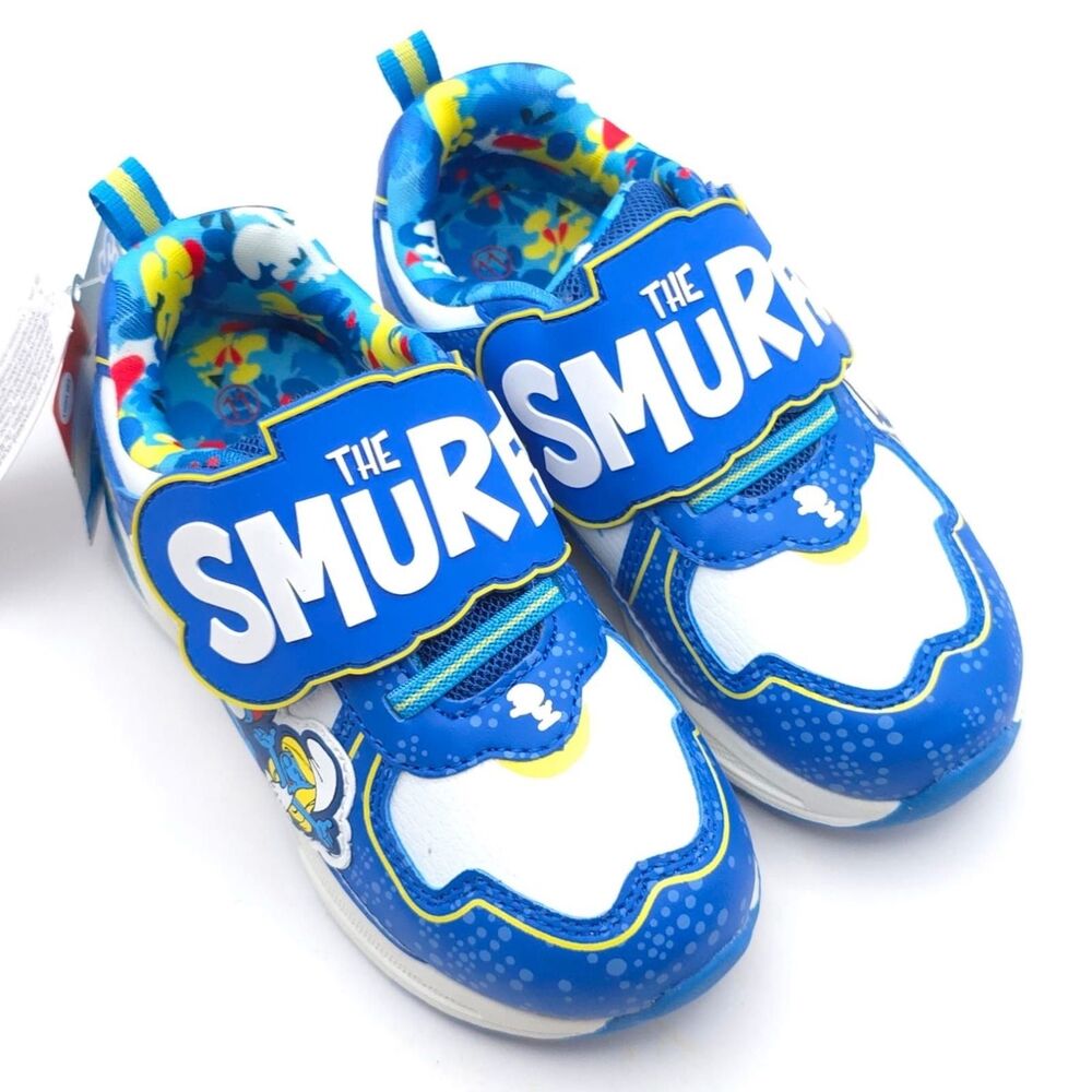 Ground Up NEW The Smurfs Lighter Sneakers 11 Little Kid UNISEX Hook & Loop Blue